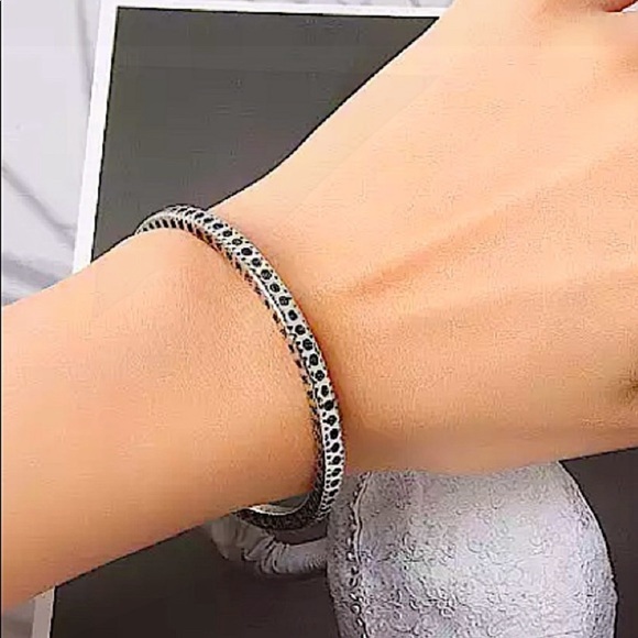 STERLING SILVER TRIBAL BOHO BANGLE BRACELET SET - Picture 8 of 14